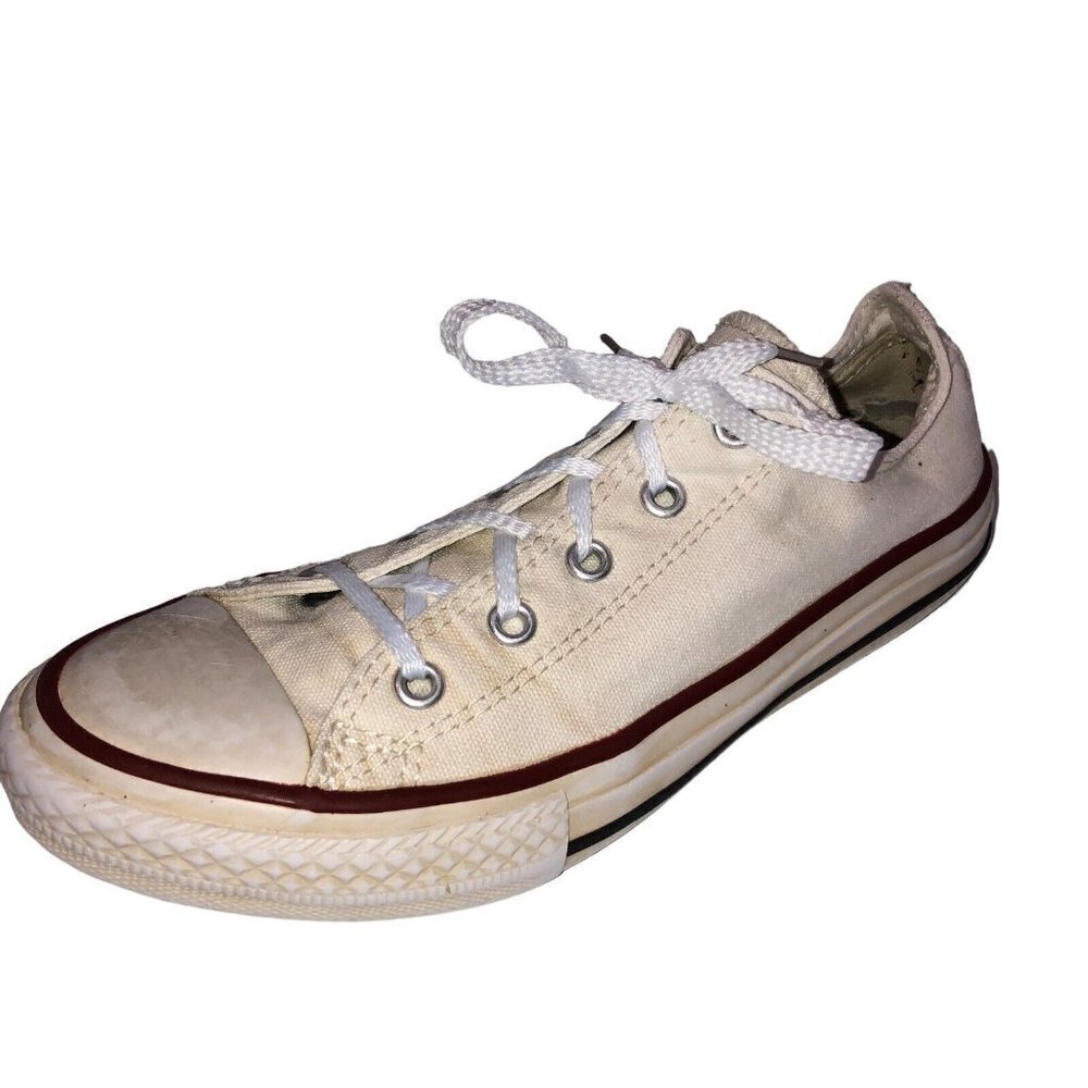 Converse All Stars Kids Unisex Youth Size 3 White Low Top Chuck Taylor Sneakers